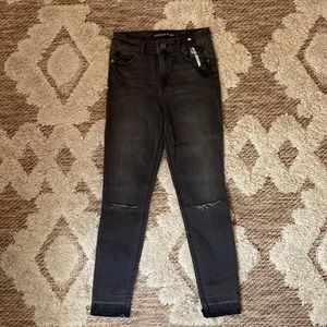 Express high rise ankle legging jeans distressed